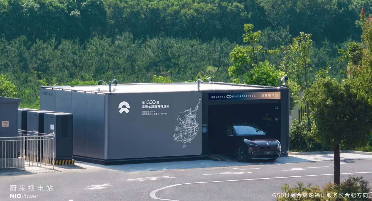 Nio reaches 1,000 swap stations along...